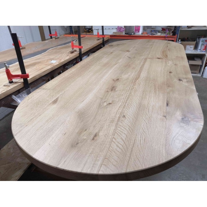Plateau de table chêne massif pleines lames – Brut de Table