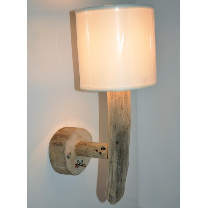 Petite lampe de chevet bois flotté - lampe nature - loftboutik
