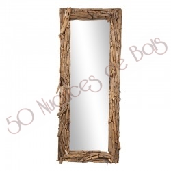 Miroir cadre bois flotté