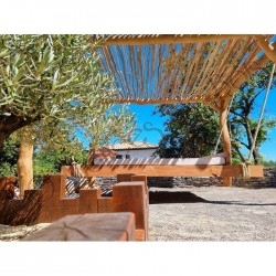 Pergola avec lit balaçoire suspendu