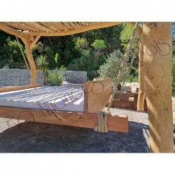 Pergola avec lit balaçoire suspendu