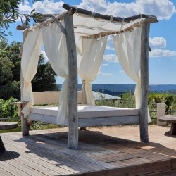 Lit à Baldaquin en acacia (...